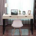 47inch Computer Desk with 2 Large Drawers, Modern Simple Style Desk for Home Office, Sturdy Writing Desk Workstation