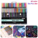 48 Pcs Gel Pen Set, Glitter neon marker Pen Set for Adult Coloring, Writing, Drawing, Sketching, Kid- Doodling, 1.0 MM...