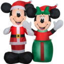 4 ft. H Christmas Yard Inflatables Disney Santa Mickey/Minnie Scene