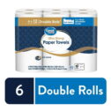 (4 pack) Great Value Ultra Strong Paper Towels, Split Sheets, 6 Double Rolls