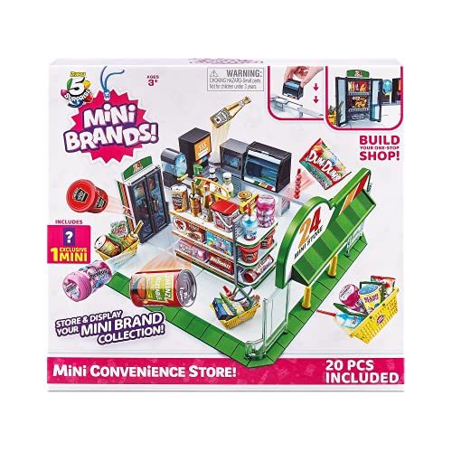 5 Surprise Mini Brands Mini Convenience Store Playset with 1 Exclusive Mini by ZURU, Multicolor