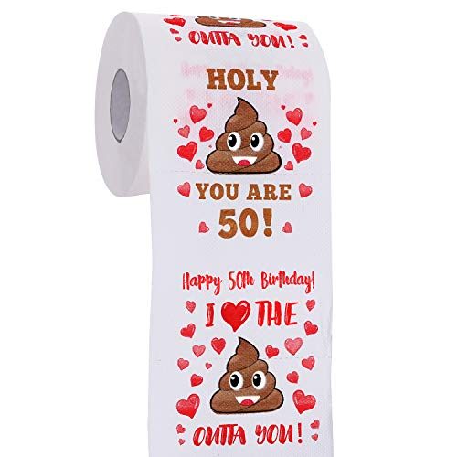 50th Birthday Gifts for Men and Women - Happy Prank Toilet Paper - 50th Birthday Decorations for Him, Her -...