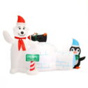 5.25ft Polar Bear & Penguins Igloo - Christmas Inflatable by Seasonal LLC