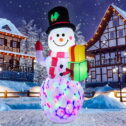 5FT Christmas Inflatables Snowman Outdoor Decorations, Blow Up Snowman Inflatable Yard Decor with Rotating LED Lights for Xmas Garden Lawn...