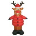 5ft Puffy Coat Reindeer - Lighted Christmas Inflatable by Seasonal LLC