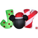 5' Gemmy Airblown Inflatable Christmas Mickey Mouse Head JOY Sign