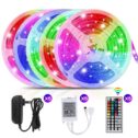 5pcs 16.4ft 300 LED Tape Lights, TSV RGB Multicolor Changing Strip Light, Waterproof Flexible Rope Light with 44Key IR Remote...