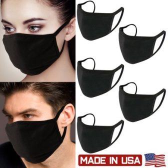 5Pcs Unisex Face Mask Protect Reusable 100% Cotton Comfy Washable Made In...