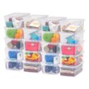 5 Qt 1.25 Gal Small Stackable Plastic Closet Storage Box Clear Set of 20