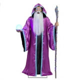 6 ft Animated Illuminated Wizard Halloween Animatronic on Sale At The Home Depot