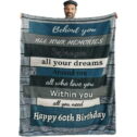60th Birthday Gift Ideas Blanket, Happy 60th Birthday Gifts for Men Women, 60 Year Old Gifts for Women, 1962 Birthday...
