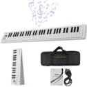 61 Keys Folding Piano Keyboard, Portable Electric Keyboard Piano with Teaching Mode, Recording, Playback, Carrying Bag and Power Supply, Digital...