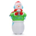 6.8 ft. Shivering Snowman in Ugly Christmas Sweater Inflatable with LED Lights