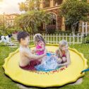 68''Splash Pad, Kids Sprinkler Play Mat and Wading Pool, Outdoor Water Sprinkler Toys for Fun Games Learning Party, Baby Infant...