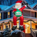 6FT Climbing Santa Christmas Inflatable with LED Lights, Blow up Yard Decorations for Outdoor Indoor Yard Decor