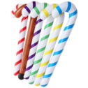 6Pcs Inflatable Candy Canes Stick Candy Canes Balloons Inflatable Walking Stick Cane