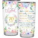 70th Birthday Gifts for Women, 70th Birthday Tumbler Gift Ideas, Happy 70 Year Old Birthday Gift for Mom Grandma Sister,...
