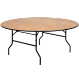 72 in. Natural Wood Tabletop Metal Frame Folding Table on Sale At The Home Depot