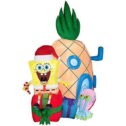 7 Foot Tall Spongebob Squarepants and Gary with Pineapple Home Christmas Airblown Inflatable