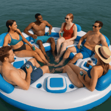 🏝️ Float in Style – 6-Person Inflatable Island with Coolers Just $99.98 at Sam’s Club!