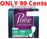 Poise Ultra Thin Pads ONLY 99¢!