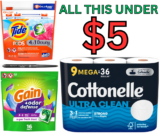 CVS Tide, Gain, Cottonelle and more for under $5