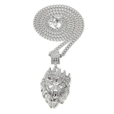 Lion Crown Pendant Medallion Necklace Glitching