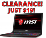 MSI Gaming Laptop Only $19 (Reg. $980)