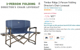 2-Person Folding Director’s Chair Loveseat 72 % OFF