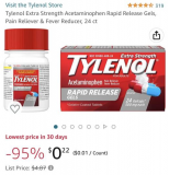 GLITCH!!! Tylenol Only 22 cents On AMAZON