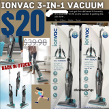 IONVAC 3-in-1 Stick Vacuum BACK IN STOCK AT THE BLACK FRIDAY PRICE