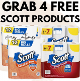 GRAB 4 FREE SCOTT PAPER TOWELS/TOILET PAPER – RUN!