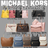 Michael Kors 70% Off Plus Extra 25% Off !