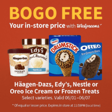 BOGO FREE Ice Cream and Frozen Treats!