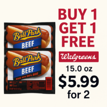 Ball Park Beef Hot Dogs Buy 1 Get 1 Free