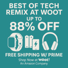 Best of Tech Remix at Woot – Up to 88% Off + Free Shipping with Prime