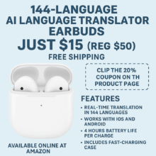 AI Language Translator Earbuds Just $15 (Reg $50) – Limited-Time ONLY!