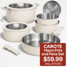 CAROTE 14pcs Pots and Pans Set Early Prime Lightning Deal