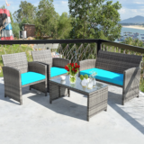 Costway 4PCS Patio Rattan Furniture Set ONLY $175 TODAY (Was $660)