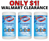 $1 Clorox Bleach Wipes (75 ct) At Walmart STOCK UP!