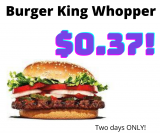 Throwback Deal! Burger King Whoppers JUST $0.37!