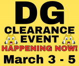 Dollar General Clearance Event – Three Days ONLY! RUN!