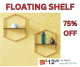 Wall-Mount Hexagon Floating Shelf 75% Off!