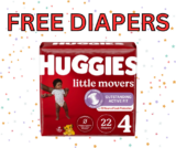 FREE 22 Count of Huggies Movers Size 4 Diapers!