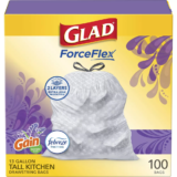 STOCK UP! Glad ForceFlex Tall Kitchen Drawstring Trash Bags 100ct HOT DEAL at Target!