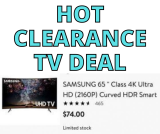 Samsung 65 Curved Smart TV Only $74 At Walmart