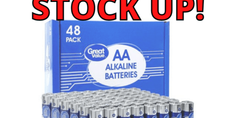 Great Value AA Battery 48-Pack On Sale At Walmart! Stock Up!