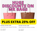 MK Bags On HUGE Price Drop Plus Extra 25% OFF!