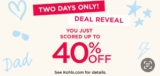 Score Up To 40% Off at Kohls!  2 Days Only!