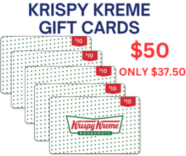 Krispy Kreme $50 Gift Card Multi-Pack For A Much Lower Price At Sams Club!